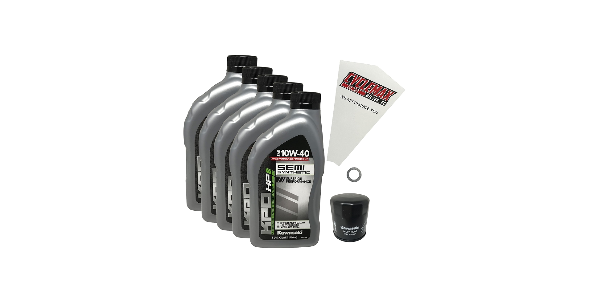 カ Amazon.com: Cyclemax Semi Synthetic 10W-40 Oil Change Kit